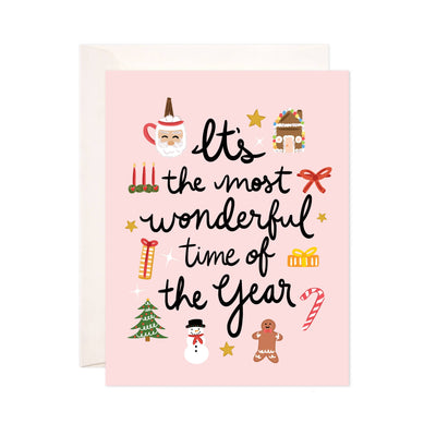 Wonderful Xmas Greeting Card - Cute Christmas Card (Set of 8)