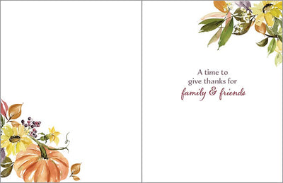 Flowers & Pumpkins Happy Thanksgiving Card