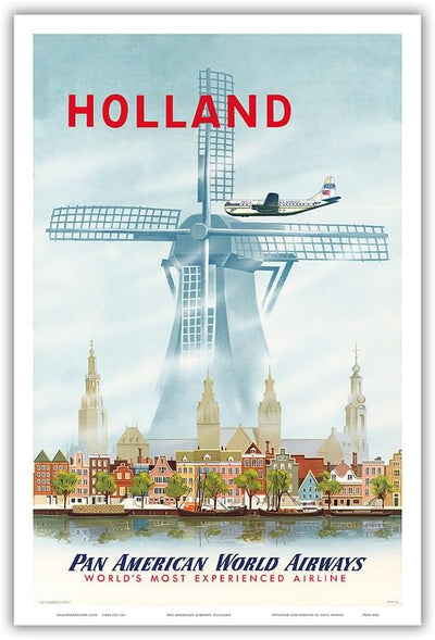 Pan American: Holland Windmill - 12"x18" Master Art Print