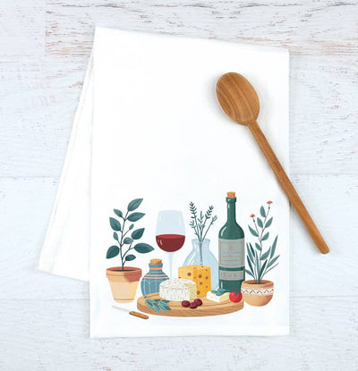 Everyday Tea Towel - Wine and Cheese