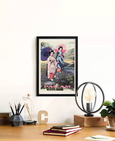 Pan Am Airlines Japan 1965 Travel Poster