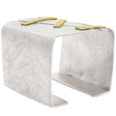 Mixed metal geo cuff bracelet - black friday