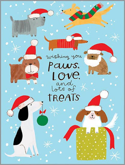 Boxed/Packaged Christmas Greeting Card - Santa Pups