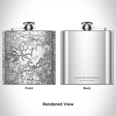 Lake Minnetonka MN Map Hip Flask