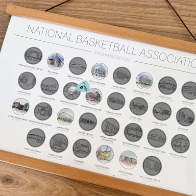 NBA Basketball Stadium Bucket List Scratch-Off Poster