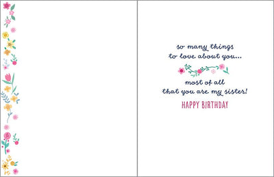 Birthday Greeting Card - Sister Sweet Flowers