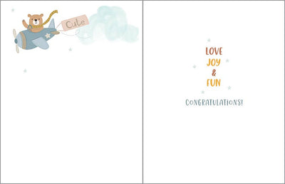 Baby Greeting Card - Baby Boy Airplanes