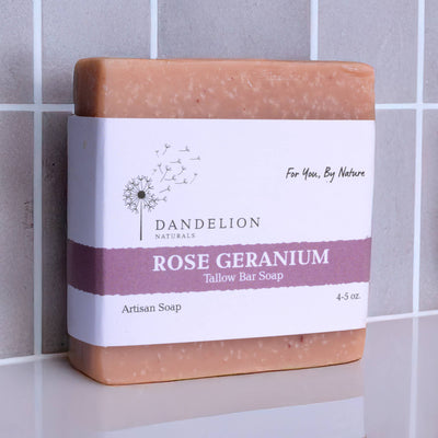 Rose Geranium Tallow Bar Soap | Tallow Skin Care | Bar Soap