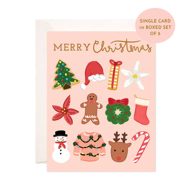 Christmas Icons Greeting Card - Cute Christmas Card
