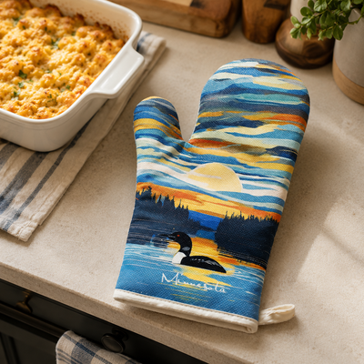 Minnesota Still Life Loon Oven Mitt