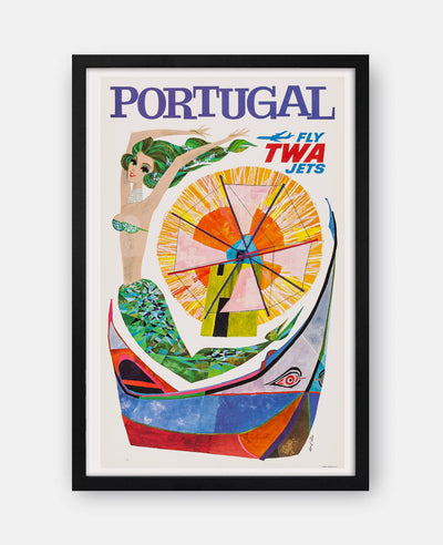 Trans World Airlines (Portugal: Fly TWA) 1960s Poster