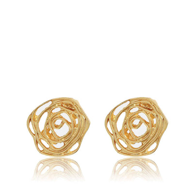 Elegant and discreet rose cut out stud earrings