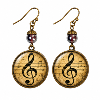 Treble Clef Harmony Dangle Earrings
