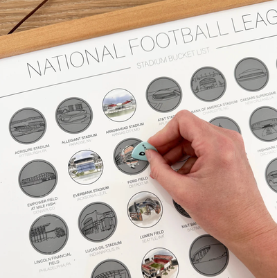 NFL Football Stadium Bucket List Scratch-Off Poster