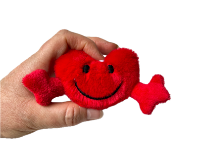 Pocket Hug Mini Plush Red Heart Stuffed Smiley Face