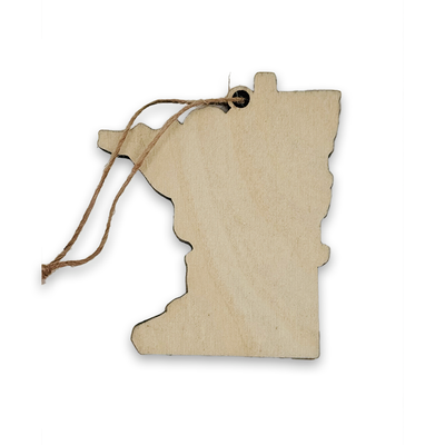 Minnesota State Shape Snowy Cardinal 4 Layer Wood Ornament
