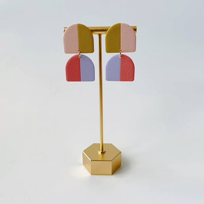Poppy | Colorblock Dangle Polymer Clay Earrings