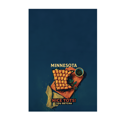 Minnesota Nice Tots Hot Dish Waffle Kitchen Towel