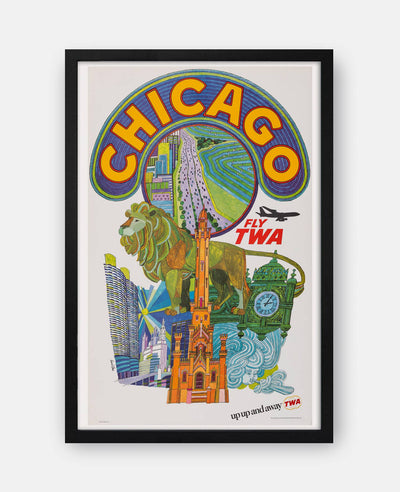 Trans World Airlines (Chicago: Fly TWA) 1960s Poster
