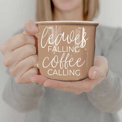 Fall Mugs Funny, Orange & Brown Halloween Coffee Cup Ceramic