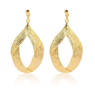 Brushed statement earrings in gold - sale
