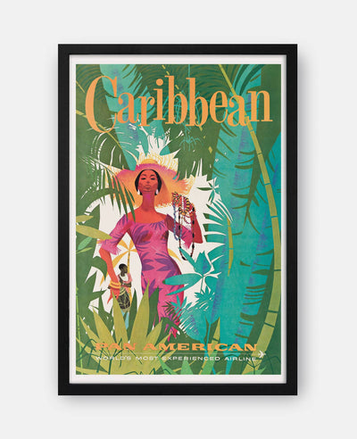 Caribbean Pan American Vintage Travel Poster