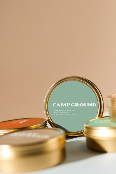 Campground Travel Tin Candle