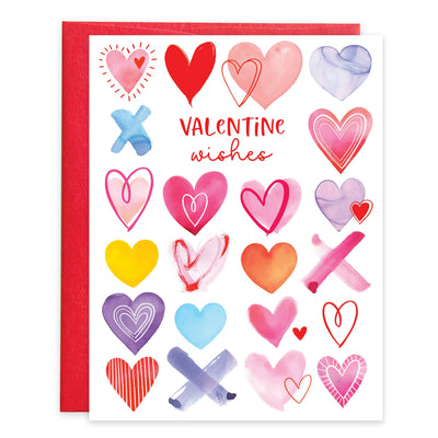 Valentine Greeting Card - Colorful XO
