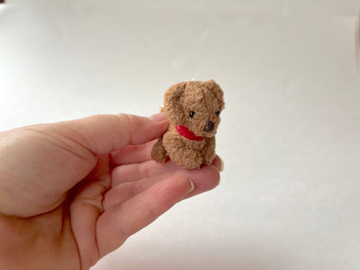 Miniature Plush Puppy Dog Dollhouse Backpack Charm