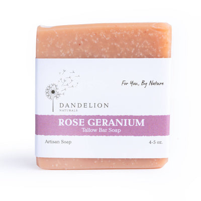 Rose Geranium Tallow Bar Soap | Tallow Skin Care | Bar Soap