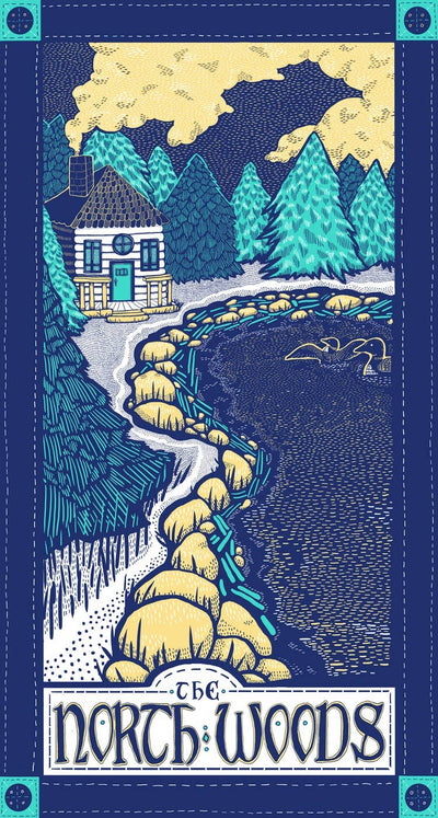 North Woods Region Tea Towel
