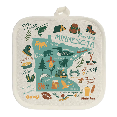 Minnesota Map Art Pot Holder