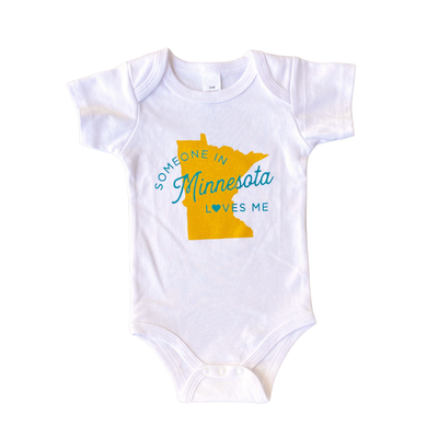 Someone in Minnesota Loves Me Baby Onesie, Baby Bodysuit