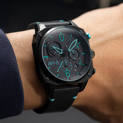 Retrograde Chronograph Hawker Hunter Watch (Blue Diamond)