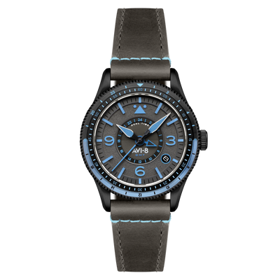 Airmaster GMT Automatic Flyboy Watch (Rubber Black)