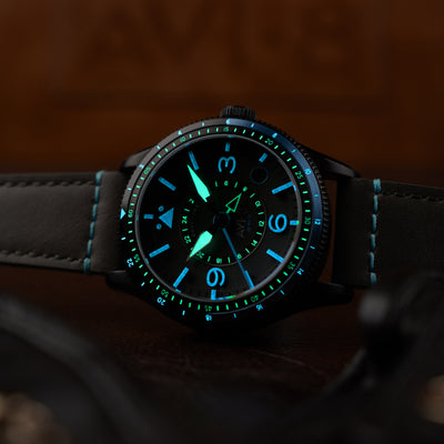 Airmaster GMT Automatic Flyboy Watch (Rubber Black)