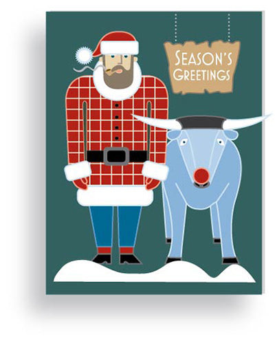 Santa Bunyan Greeting Card