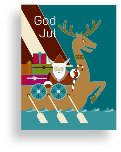 Viking Santa "God Jul" Greeting Card