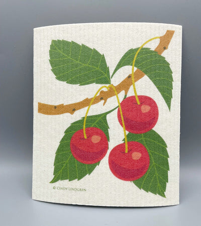 Cherry Trio Swedish Dishcloth