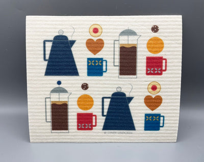 Coffee and Cookies Swedish Dishcloth