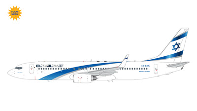 GeminiJets 1:200 El Al Israel Airlines Boeing 737-800W 4X-EKK (upgraded stand, flaps down) G2ELY1360F