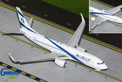 GeminiJets 1:200 El Al Israel Airlines Boeing 737-800W 4X-EKK (upgraded stand, flaps down) G2ELY1360F