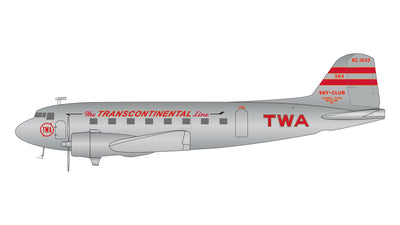 GeminiJets 1:200 Transcontinental & Western Air DC-3 NC1943 (polished) G2TWA314
