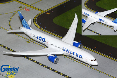GeminiJets 1:200 United Airlines Boeing 787-9 Dreamliner N61101 "100 Years" (flaps down) G2UAL1258F