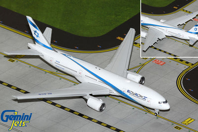 GeminiJets 1:400 El Al Israel Airlines Boeing 777-200ER 4X-ECB (Flaps Down) GJELY2300F