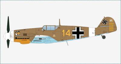 Hobby Master 1:48 Luftwaffe BFW Bf 109F-4 "Marseille" Yellow 14, 3/JG27, Egypt, Sept. 1942 HA8766