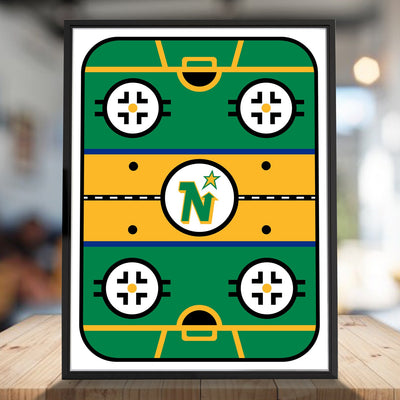 Minnesota North Stars Retro Rink Poster Print
