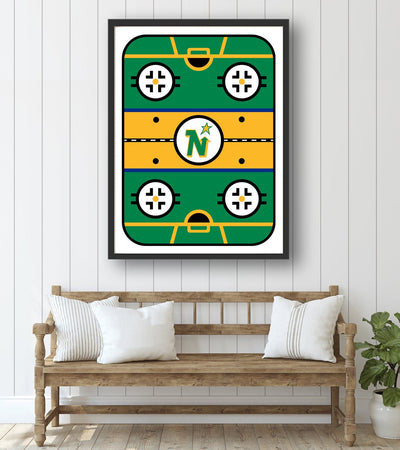 Minnesota North Stars Retro Rink Poster Print