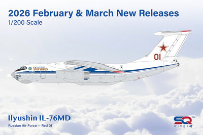 SQ Wings 1:200 Russian Air Force Ilyushin Il-76MD "Candid" Red 01 L2095 PRE-ORDER