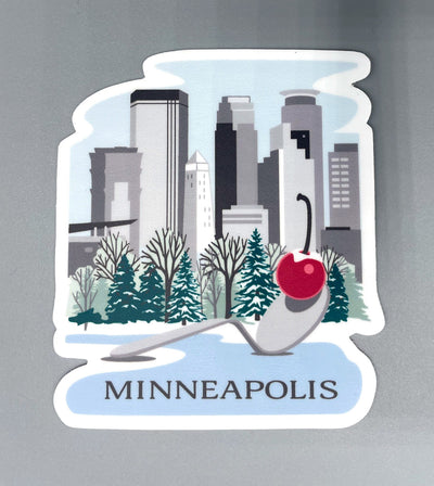 Minneapolis Winter Skyline Sticker